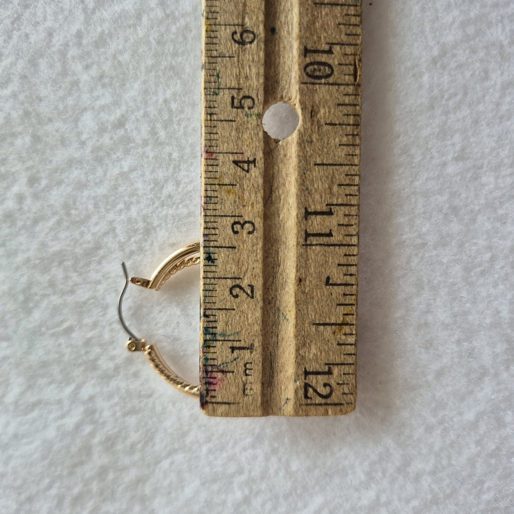 Double Round Pierced Hoop Earrings - Picture 5 of 8